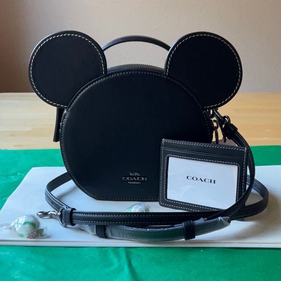 🐭 DISNEY X COACH MICKEY MOUSE EAR BAG & CARD CASE 🐭 NWT 🐭 - Picture 13 of 16